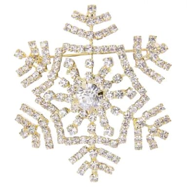Broșă elegantă fulg de nea – Cristale austriece clare, accesoriu de iarnă pentru femei