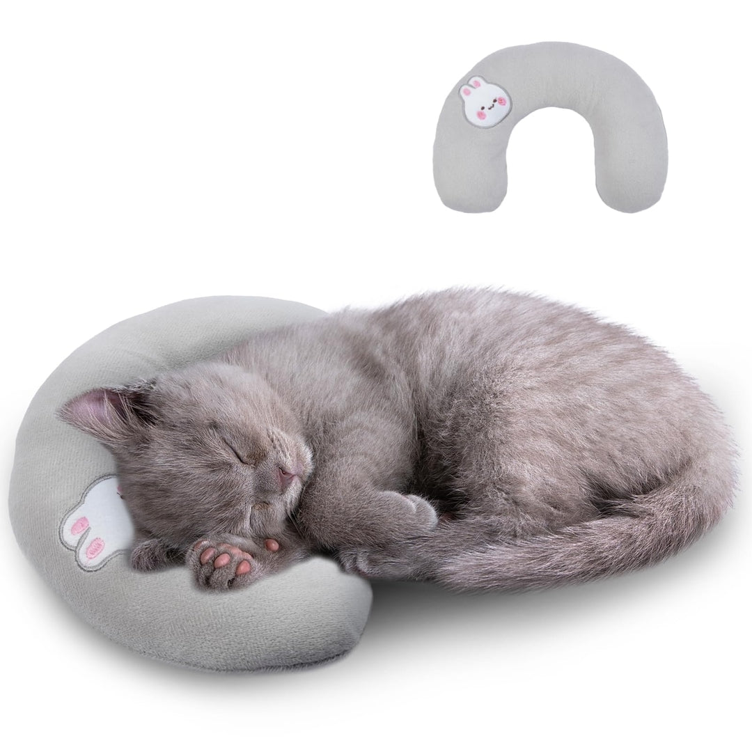U-Shaped Cushion for Cats and Small Dogs - Washable, Soft, Ideal for Sleeping or Cuddle, Plush Toy for Pets