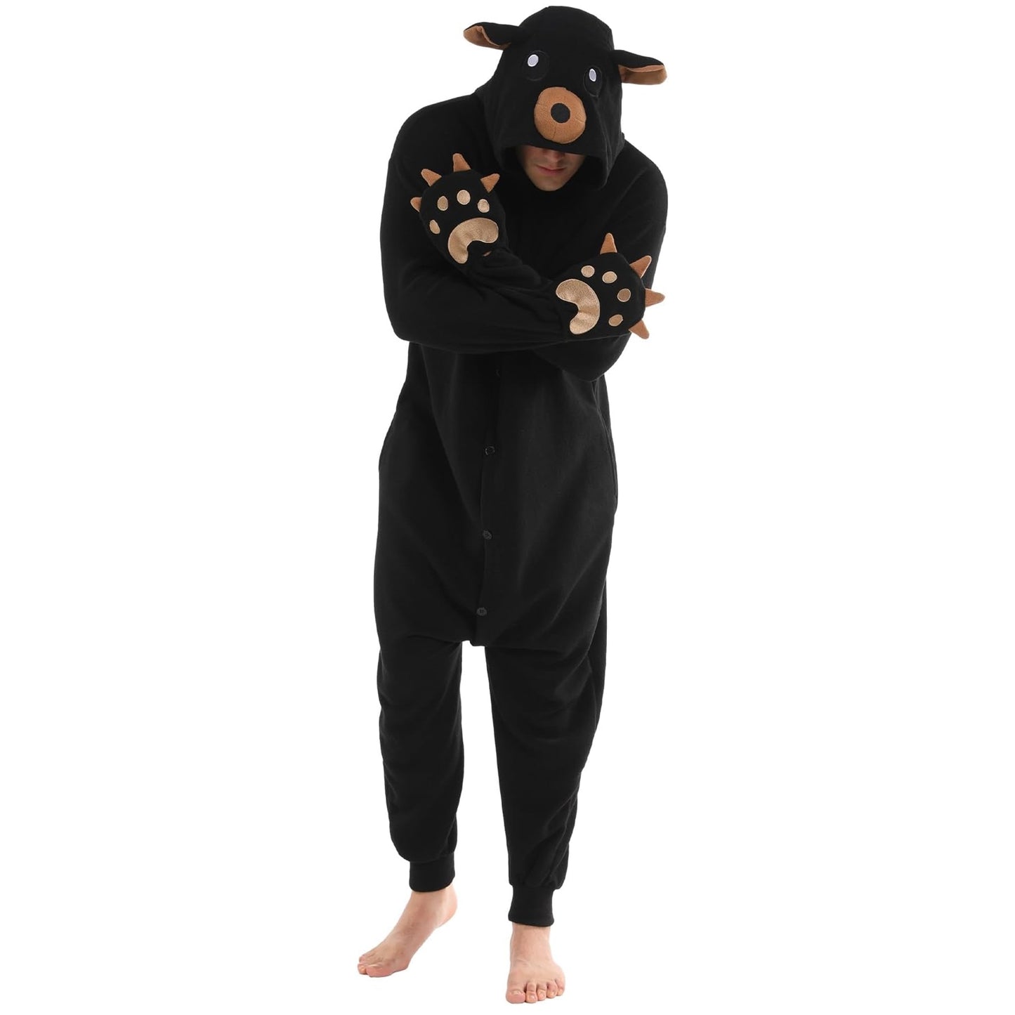 Salopetă unisex costum urs – pijama de corp întreagă, cosplay Halloween sau Crăciun, mărimea M