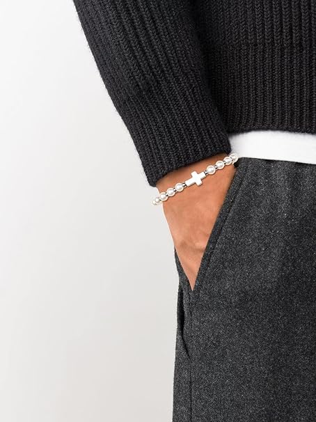 Unisex Bracelet with Cross Charm – Shell Pearl Beads