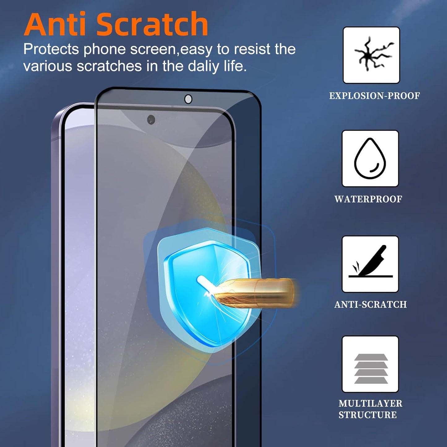 2x 9H Privacy Glass for Samsung S25 – Anti-Spy & Full Protection