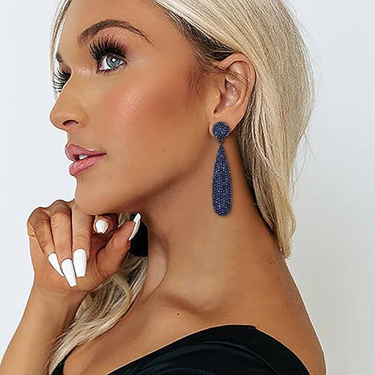 Statement Candelabra Earrings with Round Crystals – For Women, Ideal for Weddings and Festive Occasions