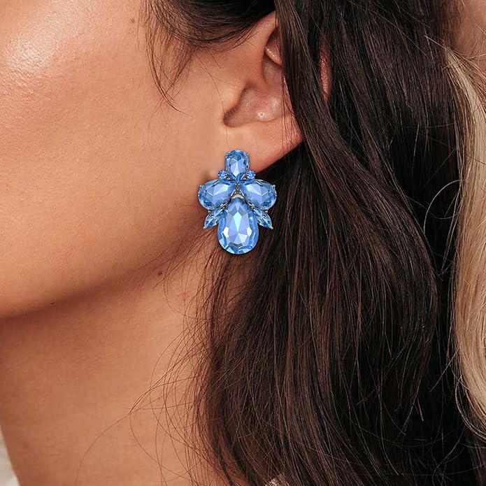 Elegant Marquise Crystal Earrings – Art Deco Style, Perfect for Festive Occasions