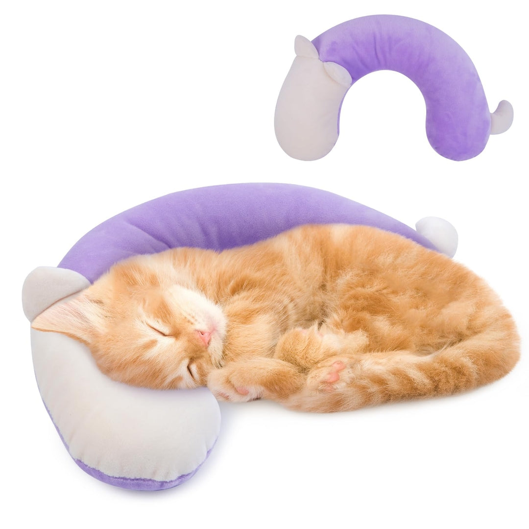 U-Shaped Cushion for Cats and Small Dogs - Washable, Soft, Ideal for Sleeping or Cuddle, Plush Toy for Pets