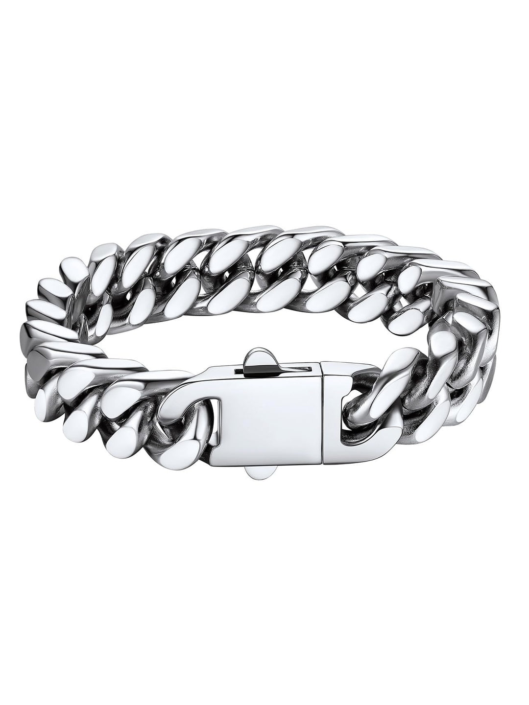 Solid stainless steel men's bracelet, Miami Cuban Chain style, 12.5MM wide, 23cm long