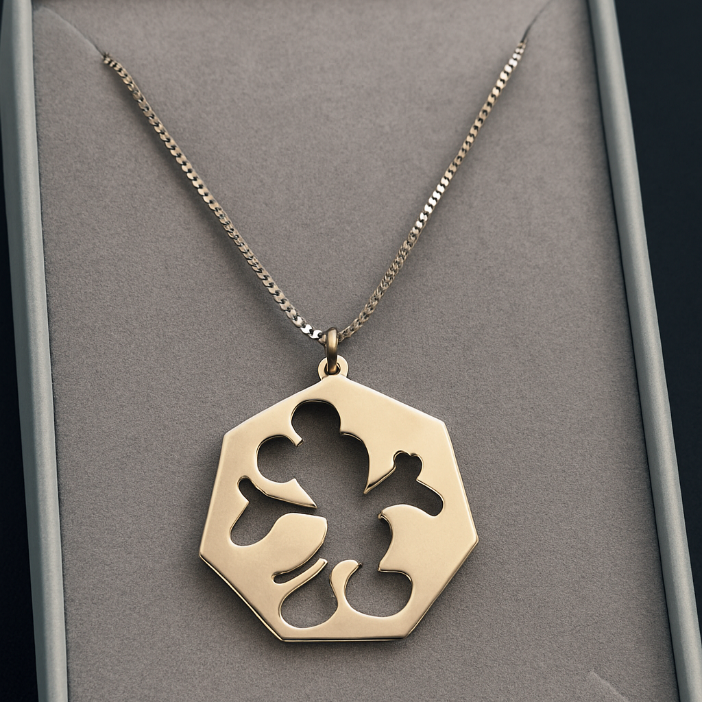 925 Silver Necklace – Mickey Silhouette Pendant, Length 50 cm, 3.75 grams