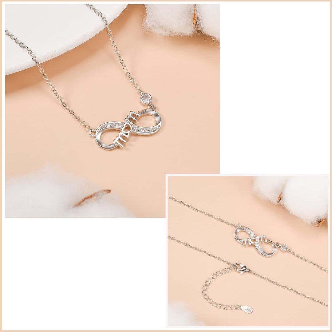 Colier Mom – Inimă si Infinit – Placat cu Argint 925 – Otel Inoxidabil – Cu Cutie
