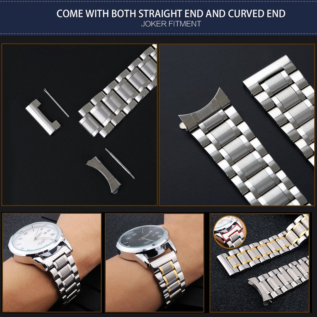 Solid stainless steel watch strap - 22mm, quick release, suitable for classic watches and smartwatches