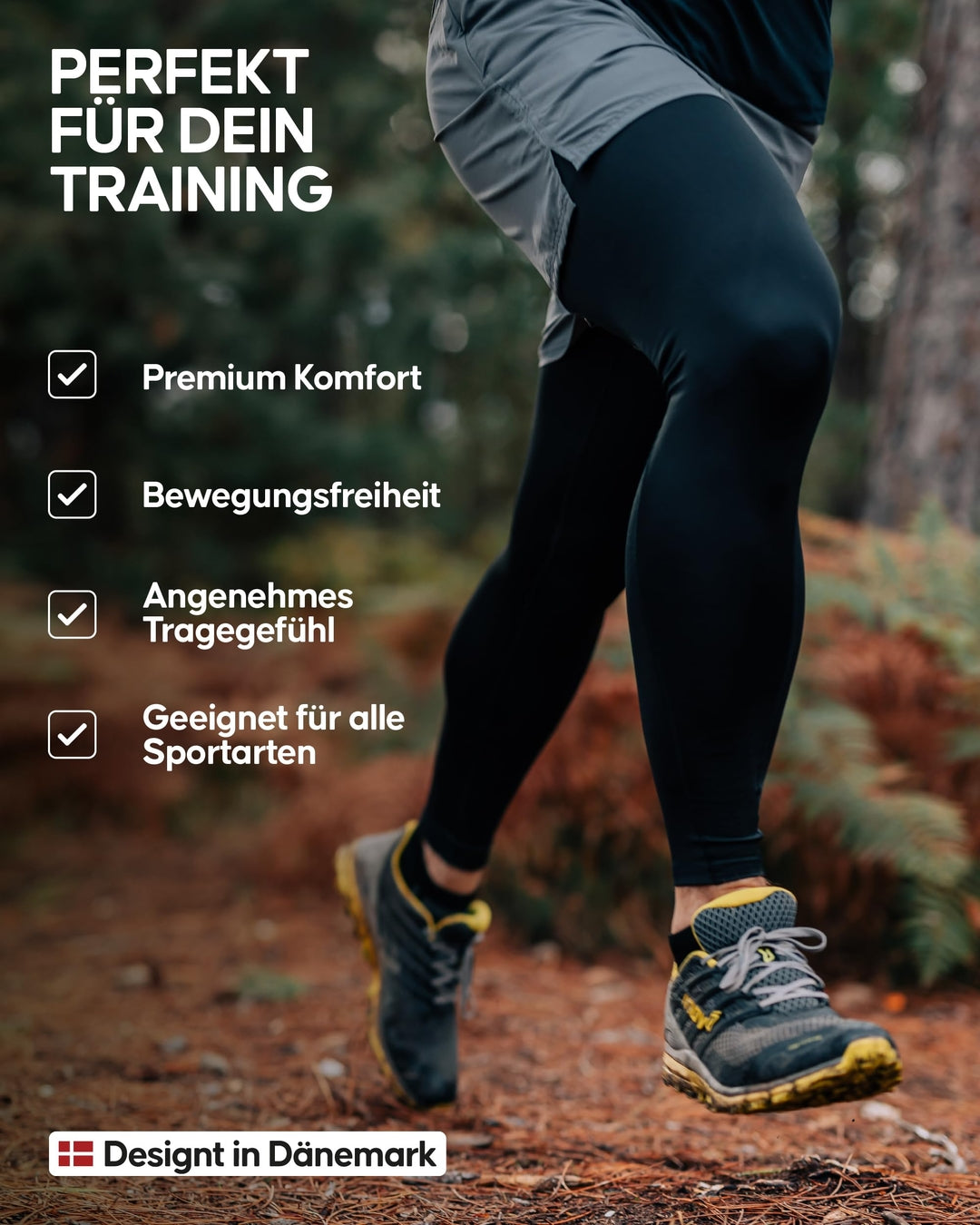 Compressiebroek voor Heren – 2 stuks, sneldrogend, sport & training, basislaag, anti-schuring