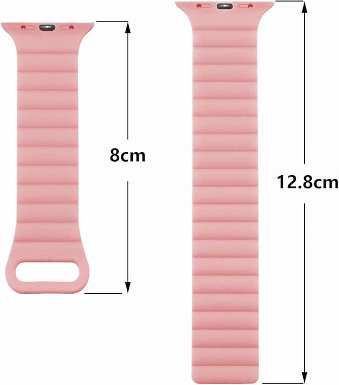 Compatible Band for Apple Watch 41mm 40mm 38mm – Skin-friendly Silicone Strap with Magnetic Closure, Suitable for Series 8 7 6 5 4 3 2 1 SE – Starlight Orange, Black and Pink