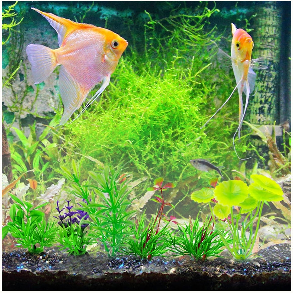 Set van 20 Kunstplanten voor Aquarium – Groen, 5–12 cm