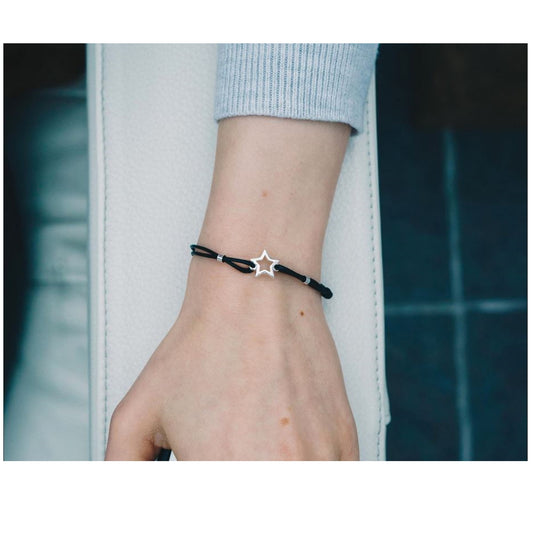 Brățară din Argint 925 cu Bumbac Cerat și Talisman Stea – Reglabilă, Hipoalergenică