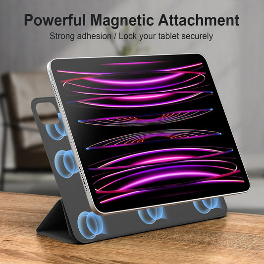 Magnetic Case for iPad Air 13" M2 (2024) & iPad Pro 12.9" (6th/5th/4th Gen) – Ultra Slim Trifold Stand Cover with Auto Sleep/Wake, Black