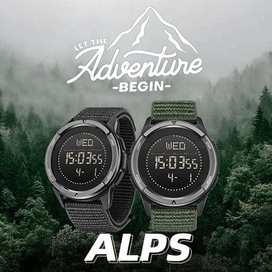 DIDITIME Tactisch Digitaal Horloge voor Heren – Groen Alpin, Waterdicht, met Kompas en Stappenteller