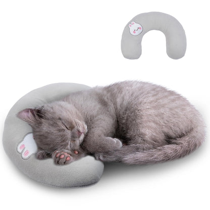 U-Shaped Cushion for Cats and Small Dogs - Washable, Soft, Ideal for Sleeping or Cuddle, Plush Toy for Pets
