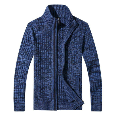 Herenvest Finestrike met rits, opstaande kraag en zakken – blauw-zwart, maat S