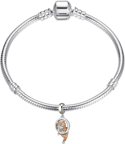 Szczęśliwy Charms 925 Srebro z Zawieszką Zwierzątko do Bransoletki Pandora