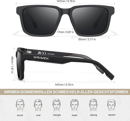 Wrimen Unisex Polarized Sunglasses – Full Screen, UV400 Protection