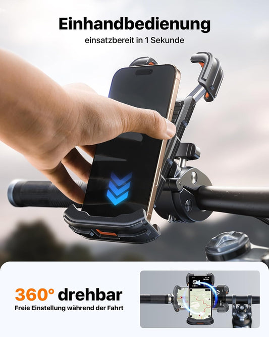 Suport Universal pentru Telefon Mobil – Pentru Bicicletă și Motocicletă, Rotire 360°