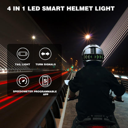Slimme LED-display voor helm – programmeerbaar, met richtingaanwijzer en snelheid