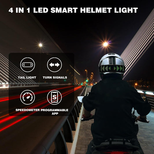 Display LED inteligent pentru cască – programabil, cu semnalizare și viteză