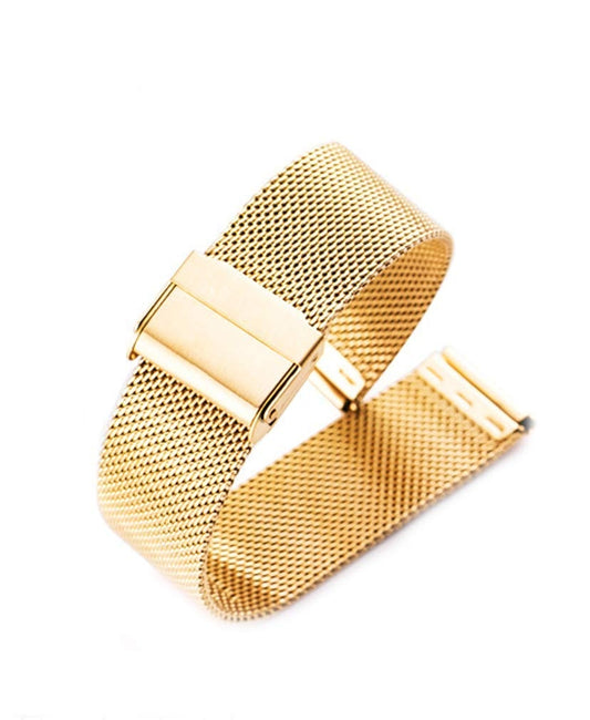 18mm Mesh Stainless Steel Watch Strap – Metal Replacement Band with Folding Clasp, Compatible with Smart & Classic Watches