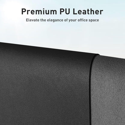PU Leather Desk Pad – Non-Slip Writing and Mouse Mat, 80x40 cm, Black & Light Blue