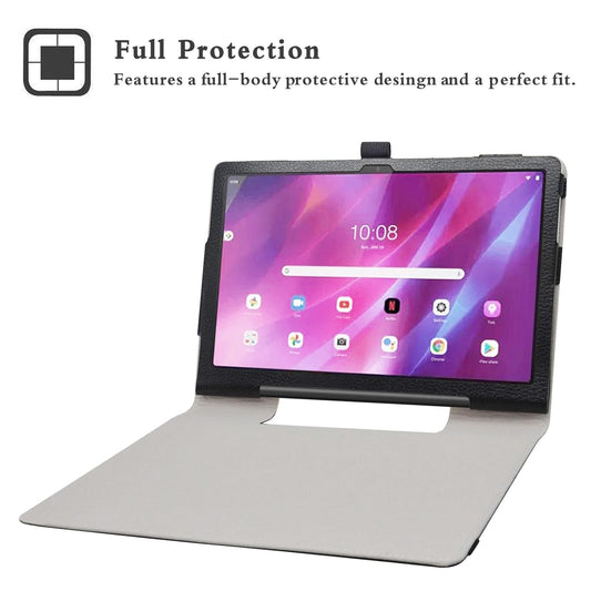 Compatible with Lenovo Yoga Tab 11 Case – PU Leather Protective Cover for YT-J706F Model, Black