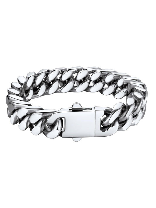 Massief roestvrijstalen herenarmband, Miami Cuban Chain stijl, 12,5MM breed, 23cm lang