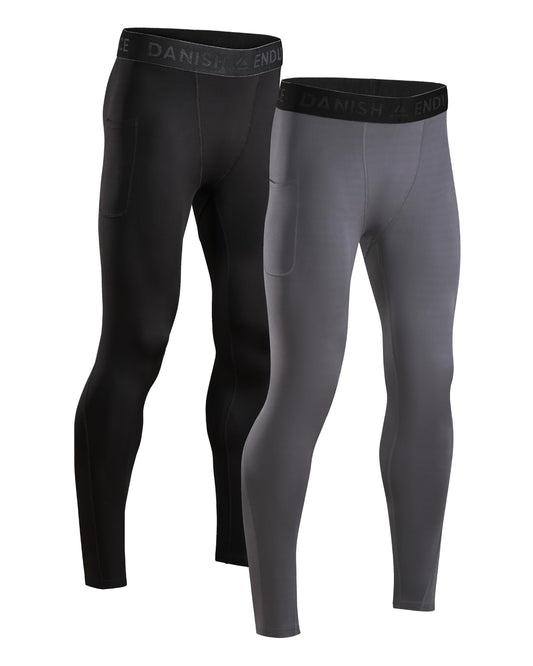 Compressiebroek voor Heren – 2 stuks, sneldrogend, sport & training, basislaag, anti-schuring