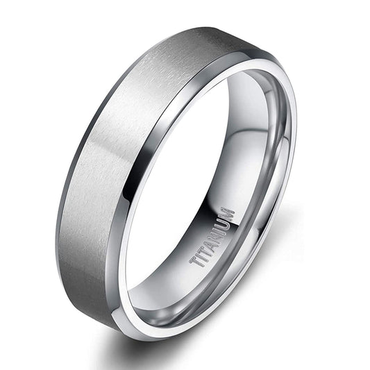 Inel de damă din titan, 6mm – Finisaj mat argintiu, ideal pentru logodnă, nuntă sau parteneriat (mărime 50 / Ø 16mm)