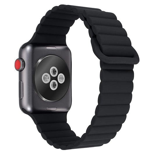 Compatibele band voor Apple Watch 41mm 40mm 38mm – Huidvriendelijke siliconen band met magnetische sluiting, geschikt voor Series 8 7 6 5 4 3 2 1 SE – Starlight Orange, Zwart en Roze