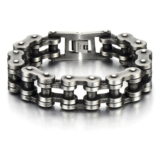 Klassieke herenarmband – Fiets-/motor-kettingstijl, roestvrij staal, 22cm, stoer design