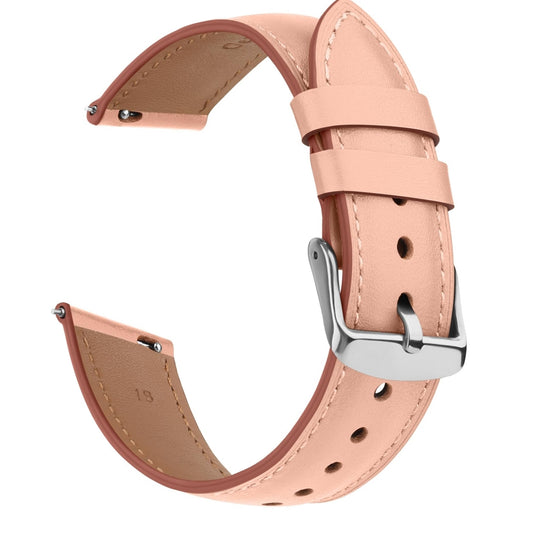 Leren Horlogeband 20 mm – Lichtroze, Compatibel met Garmin / Samsung Galaxy / Huawei, Unisex