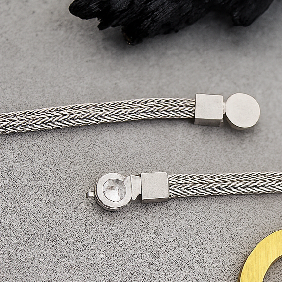 Vintage - 925 Zilveren Ketting met Verguld Cirkel Hanger en Diamanten van 0.036 ct