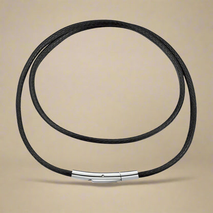 Gevlochten Leren Ketting Unisex – Roestvrijstalen Sluiting, 46 cm
