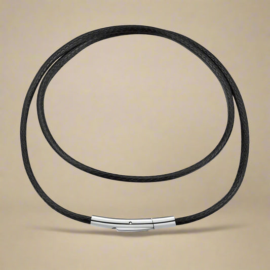 Colier din piele împletită, unisex – Închizătoare din oțel inoxidabil, 46 cm