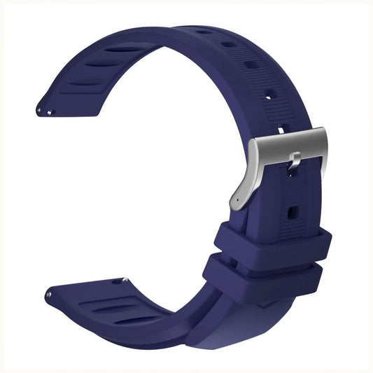 Rubberen Unisex Armband – Staal, Donkerblauw, Navy Blue. 20 mm