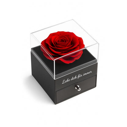 Eternal Real Rose în Cutie de Lux – Casetă Elegantă pentru Bijuterii sau Cadou Romantic