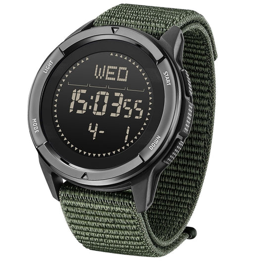 DIDITIME Tactisch Digitaal Horloge voor Heren – Groen Alpin, Waterdicht, met Kompas en Stappenteller