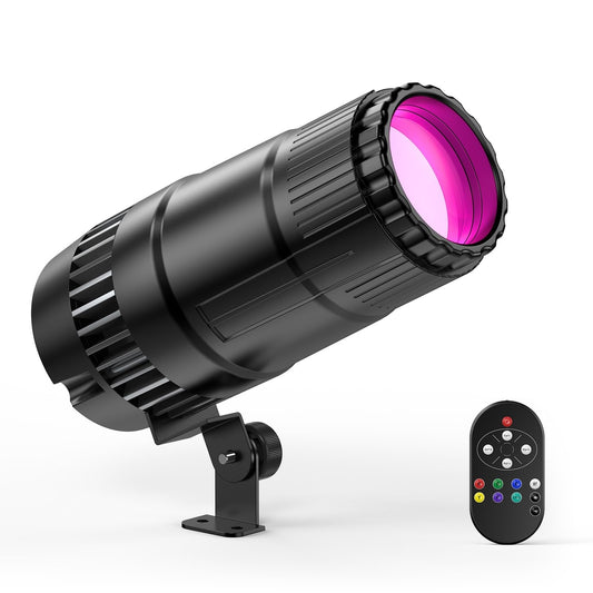 Mini LED spot schijnwerper 30W RGBW, 4 modi, met afstandsbediening – bundellicht voor podium, evenementen en feestjes