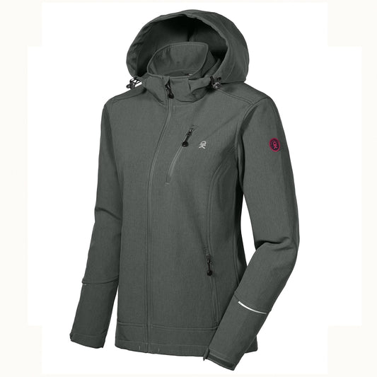 Damska kurtka typu softshell z kapturem – lekka, wiatroszczelna i wodoodporna do podróży, wędrówek i biegania | Little Donkey Andy