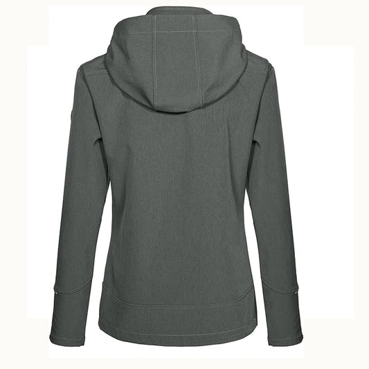 Damska kurtka typu softshell z kapturem – lekka, wiatroszczelna i wodoodporna do podróży, wędrówek i biegania | Little Donkey Andy