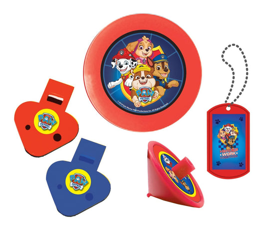Set cadou Paw  – 24 piese: 6 yo-yo, 6 fluiere, 6 farfurioare, 6 brelocuri – jucării pentru petrecere copii