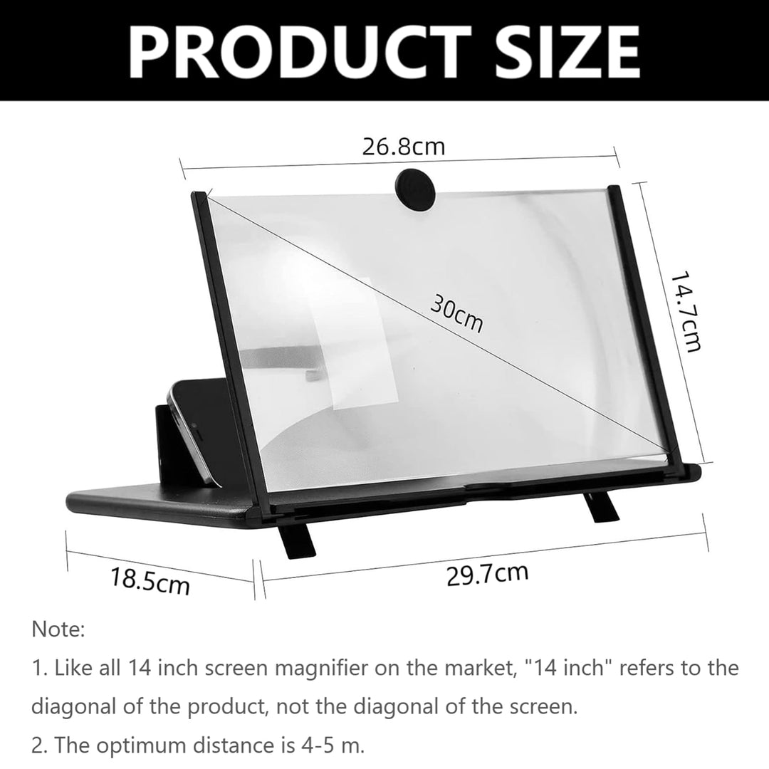 Telefoon Schermvergroter - 14 Inch   – 3D HD Vergrotingsscherm voor Films, Games en Video’s (Zwart)
