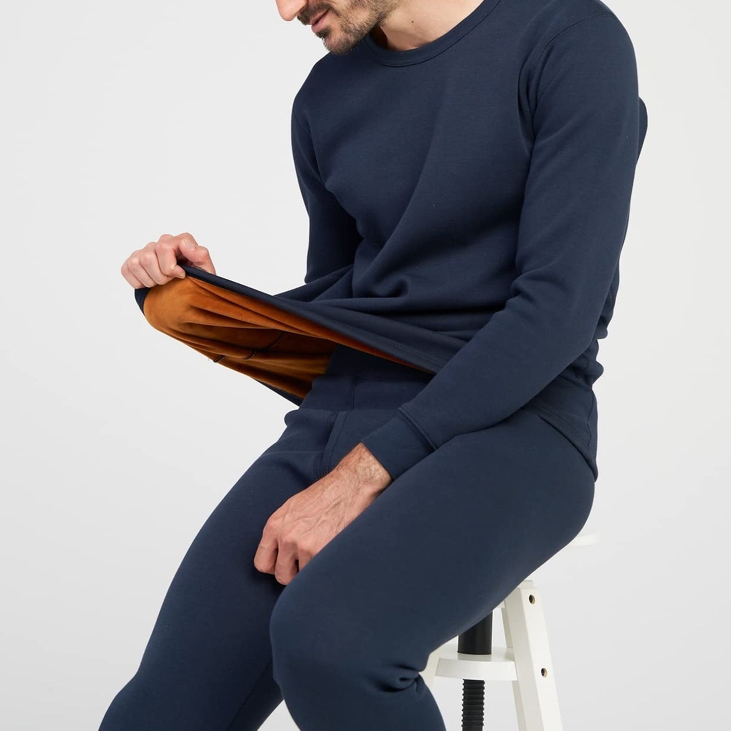 Set Lenjerie Termică Bărbați – Thermoflux M63, Fleece Interior, M, Albastru Închis