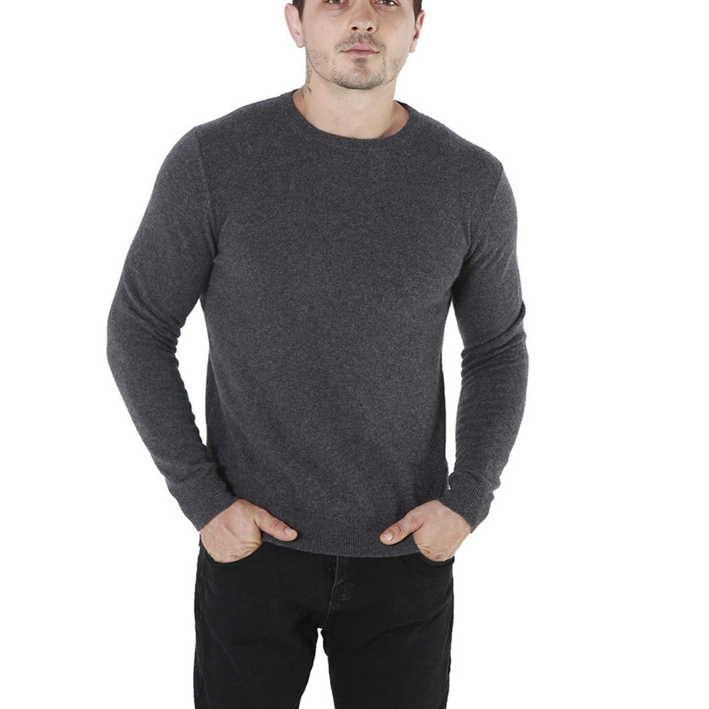 Men's sweater made of 100% cashmere - Round neck, long sleeves, size M