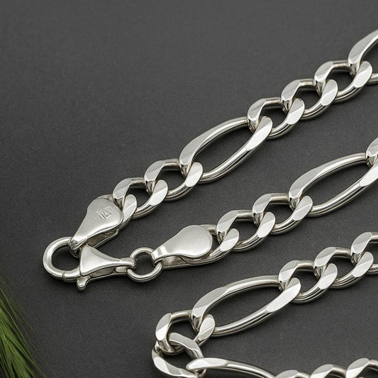 Łańcuszek srebrny 925 – model Figaro (3 na 1), 32,63 g, szerokość 5,8 mm, długość 60 cm