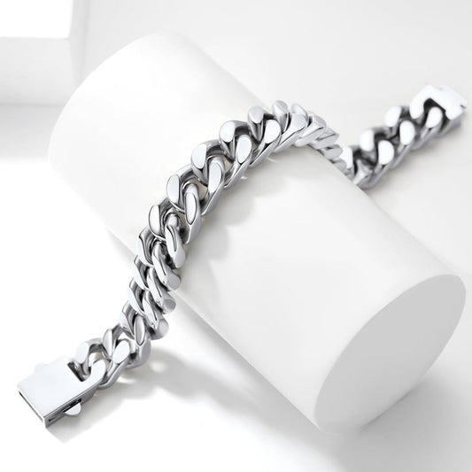 Massief roestvrijstalen herenarmband, Miami Cuban Chain stijl, 12,5MM breed, 23cm lang